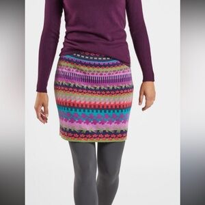 Krimson Klover Merino Wool Blend Mini Skirt Fair‎ Isle Ski Lodge Colorful Small